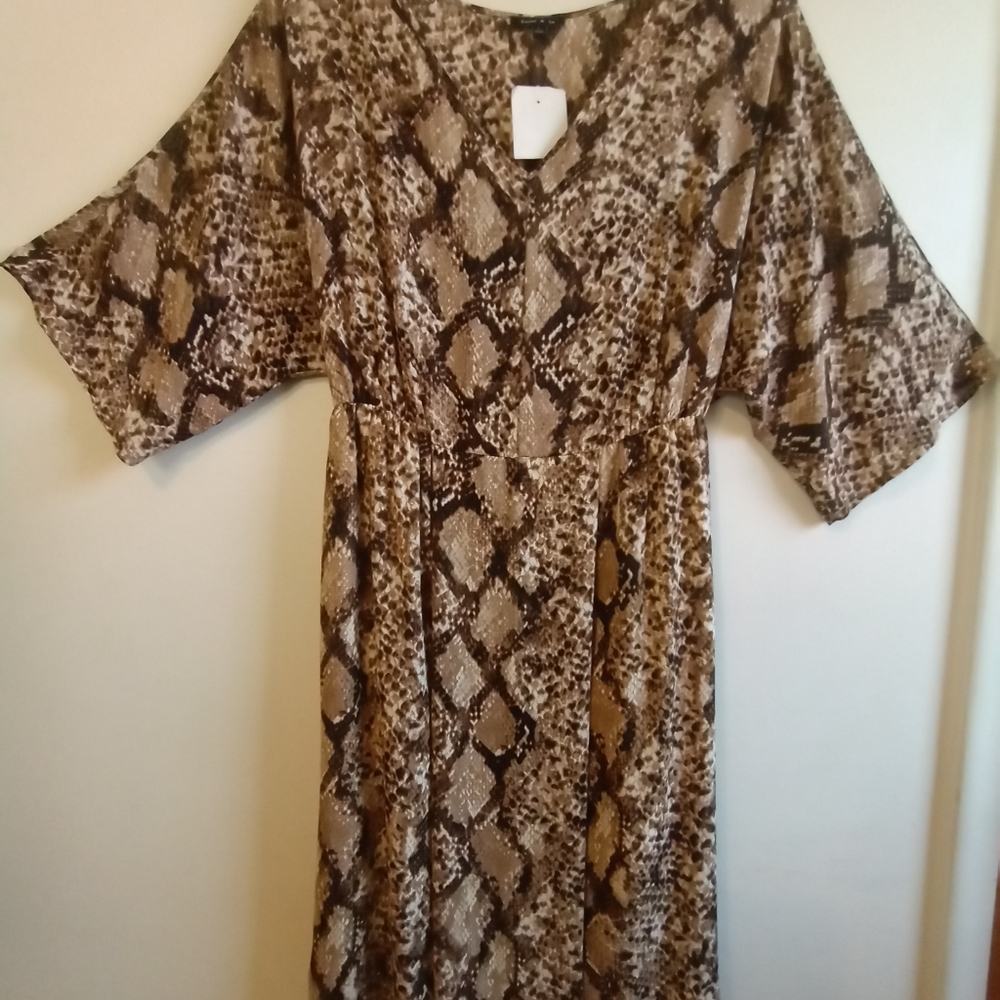 Snake Print Slip Dress / Coverup (Size Lg)